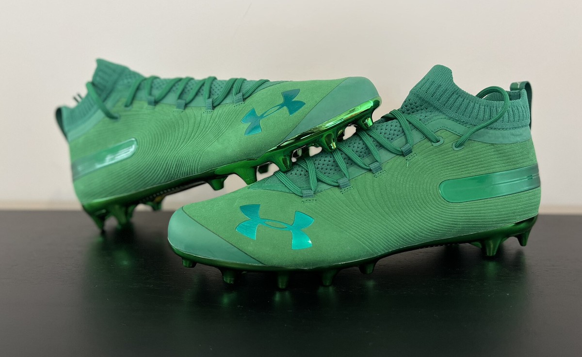 Size 15 Under Armour Spotlight Suede MC Green Football Cleats