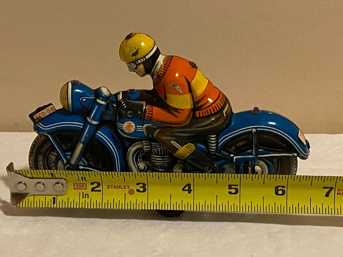 Vintage Original TCO-58 Tippco Germany Tin Toy Motorcycle Racer Z