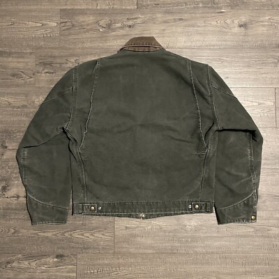 Vtg 2003 Carhartt J97 MOS Green Moss Blanket Lined Detroit Jacket