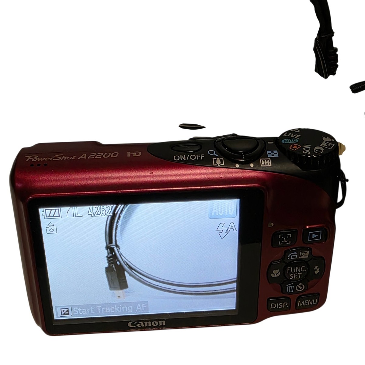 Canon PowerShot A2200 14.1MP Digital Camera Red Battery Charger SD