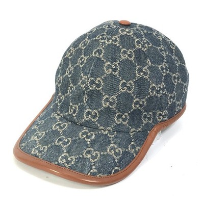 GUCCI 656206 Denim GG logo hat cap baseball cap GGCanvas Navy
