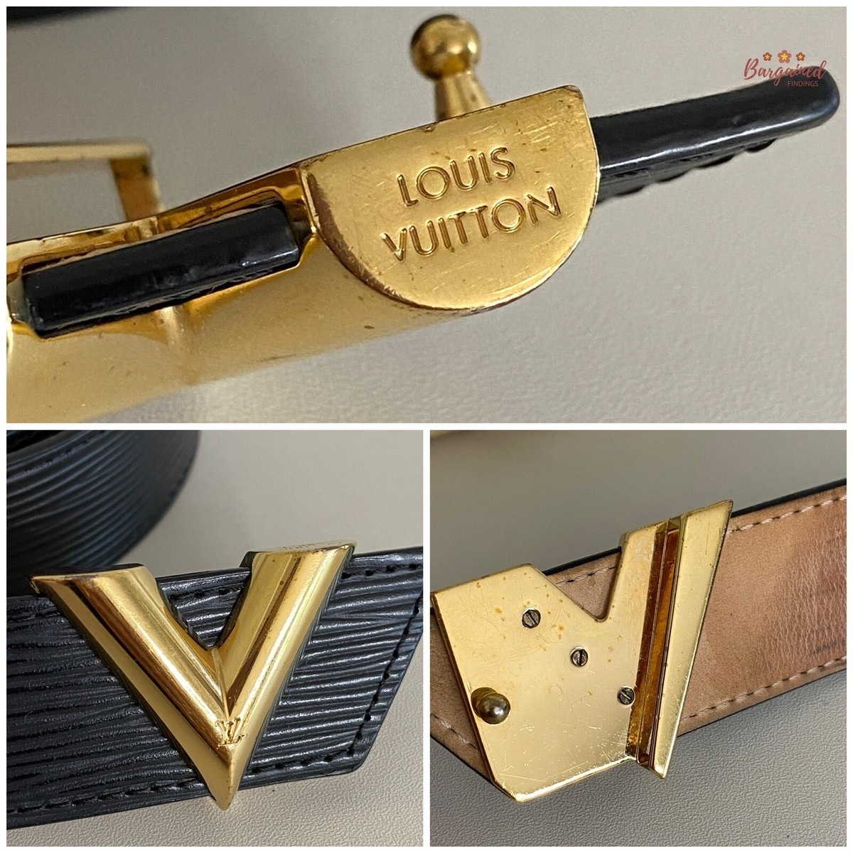 Authentic Louis Vuitton Black Epi Calfskin Leather Essential V