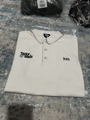 KITH Taylormade The Turn Polo Button Shirt Vista White Golf MEDIUM