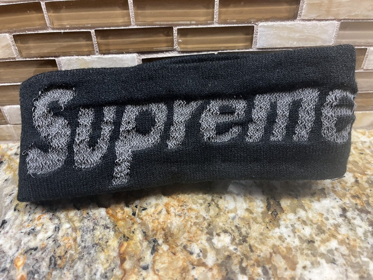 NEW ERA SUPREME BIG LOGO 3M BLACK FLEECE HEAD BAND 12792NewLA NEW
