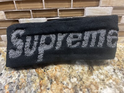 NEW ERA SUPREME BIG LOGO 3M BLACK FLEECE HEAD BAND 12792NewLA NEW