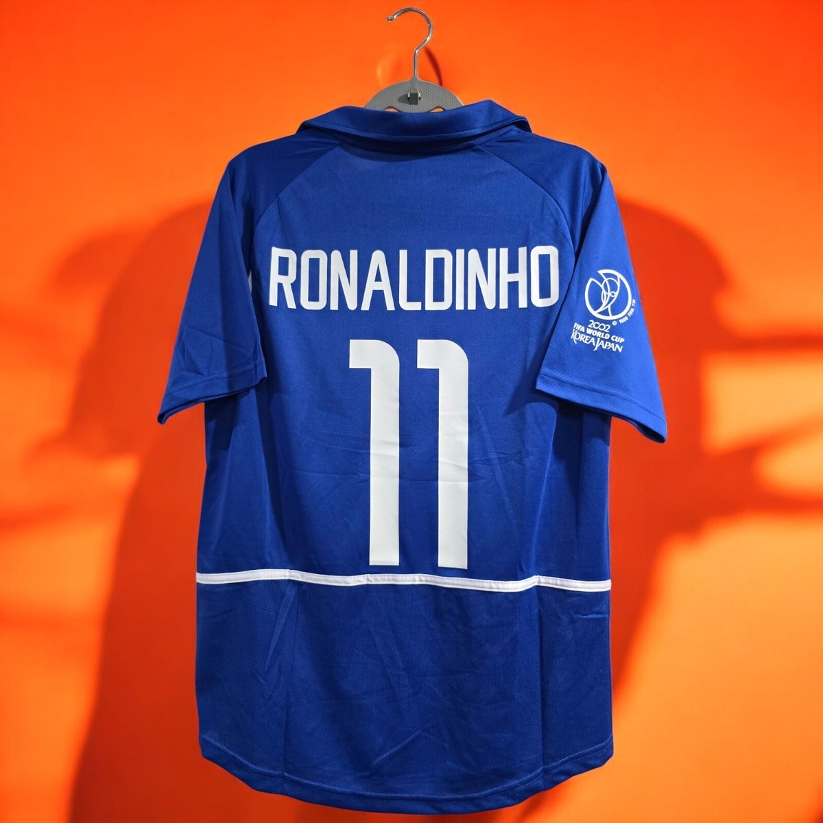 BRAZIL AWAY 02 - World Cup Korea Japan - RONALDINHO # 11 - MED