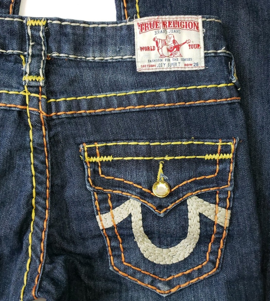JOEY SUPER T TRUE RELIGION 白太ステッチフレアデニム