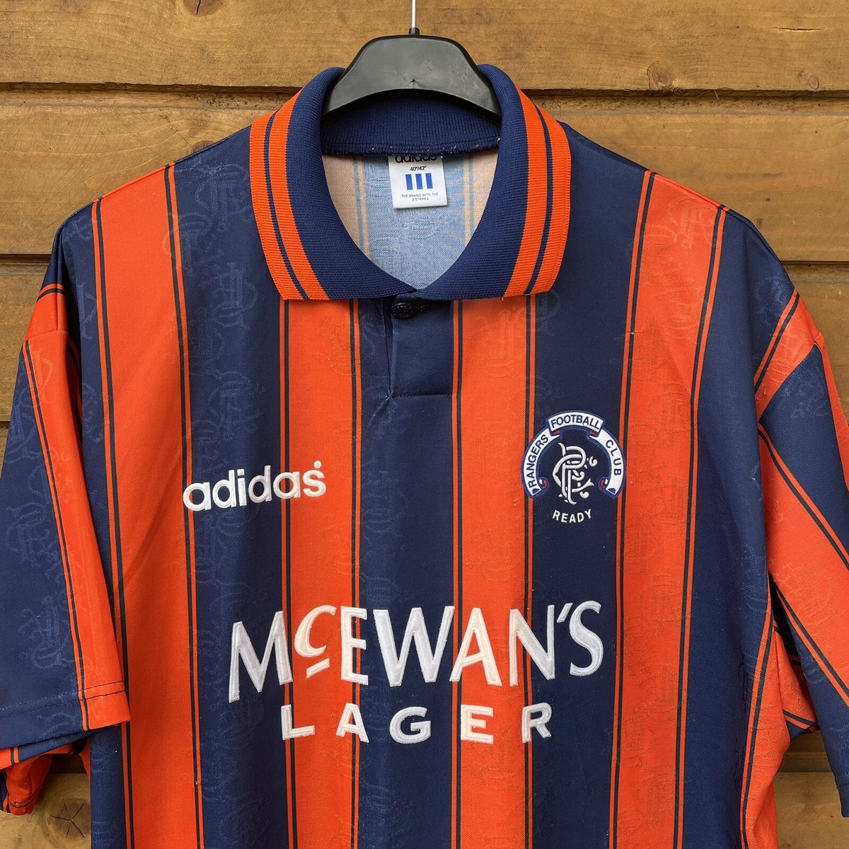Rare Vintage Glasgow Rangers 1993 1994 Adidas Away Football Shirt