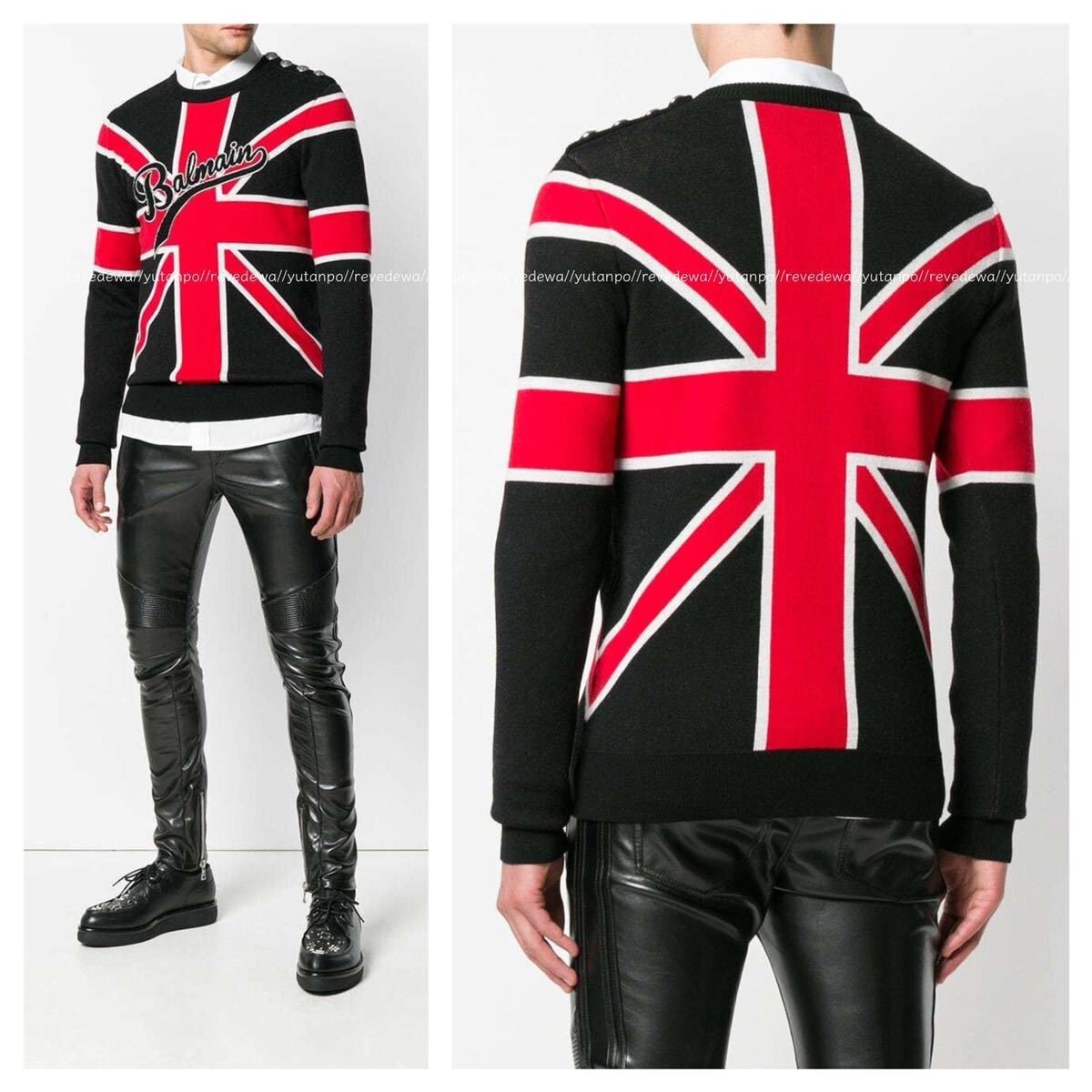Published in Lookbook Balmain HOMME Union Jack Emblem Button Knit