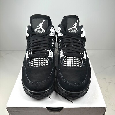 Sz 4Y-14 Nike Air Jordan 4 IV Retro White Thunder Black FQ8213-001
