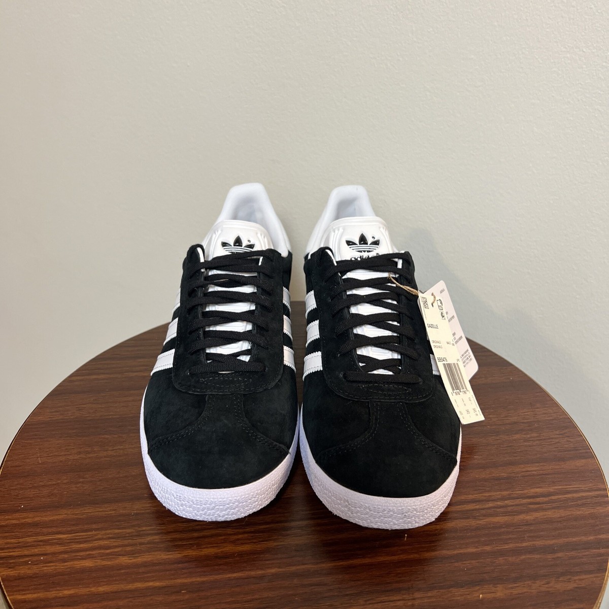 New Adidas Originals Black & White Gazelle Shoes (BB5476) Mens