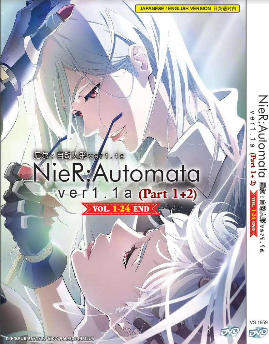 Nier Automata Ver1.1A (Part 1 & 2) Anime DVD English Dubbed All