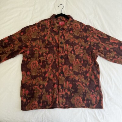 Supreme Paisley Men's SZ.XL Floral Fleece Shirt Fall/Winter 21 | eBay