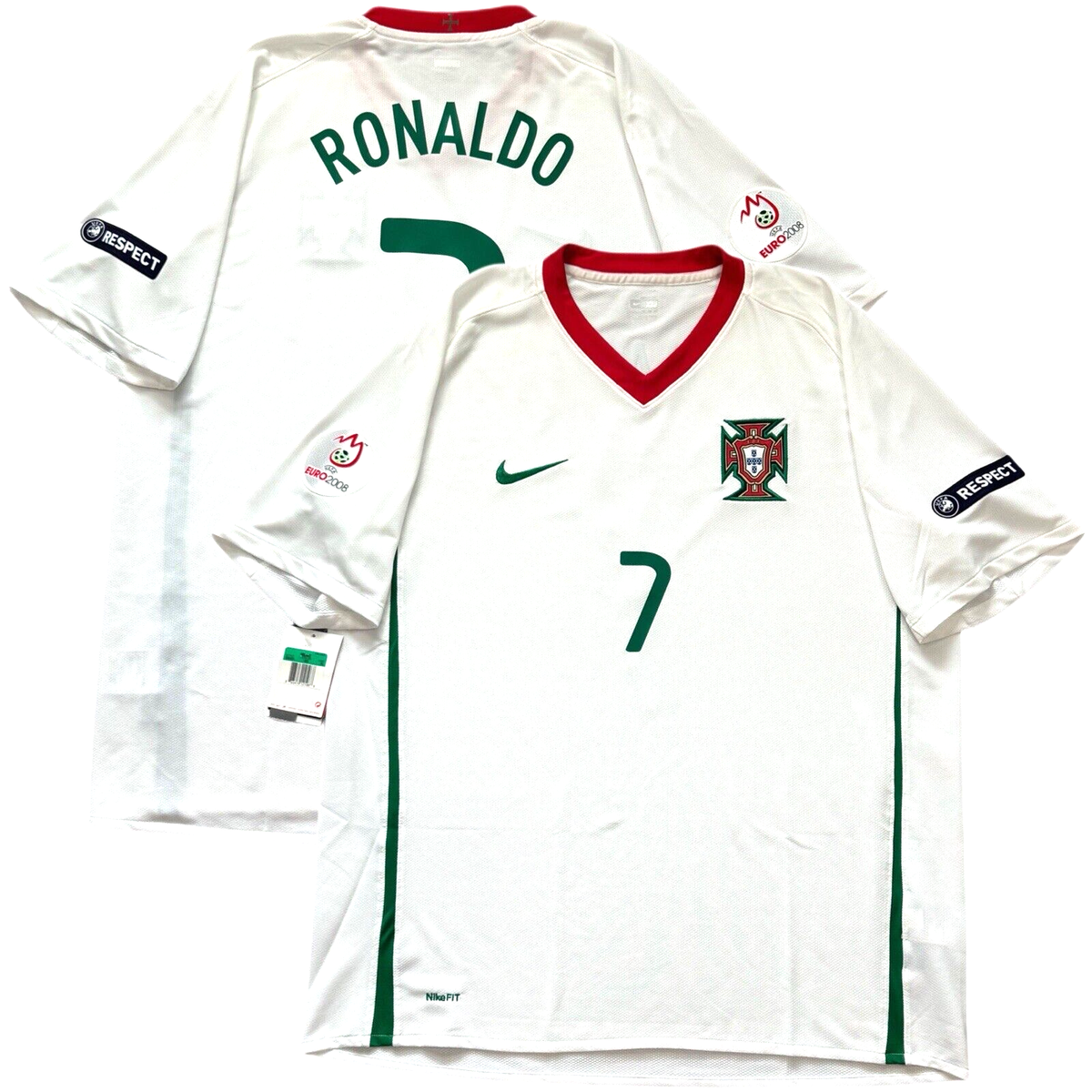 2008/09 Portugal Away Jersey #7 Ronaldo XL Nike Soccer Euro