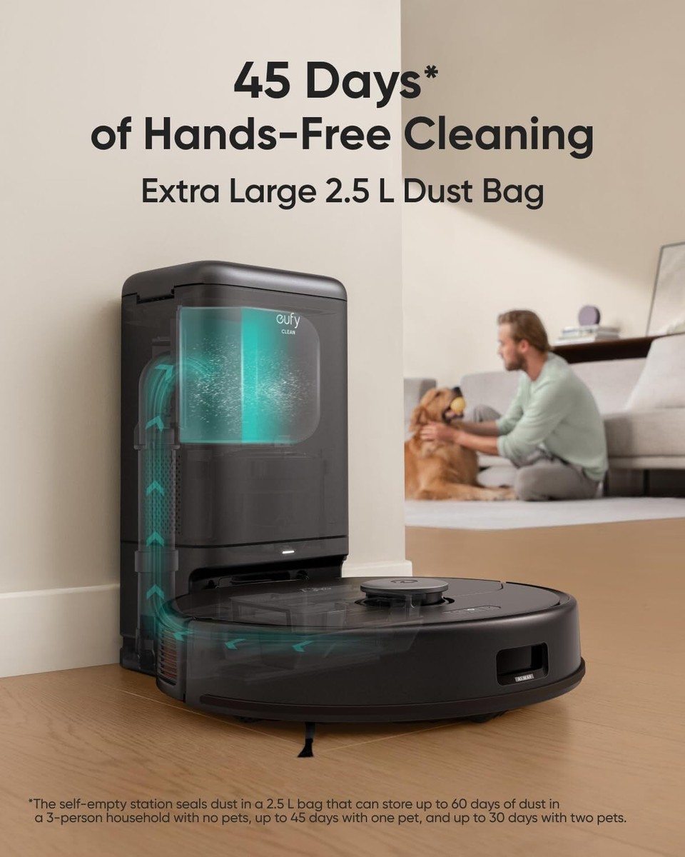 eufy X8 Pro Robot Vacuum Self-Empty Station 2-Turbine 2X 4000Pa