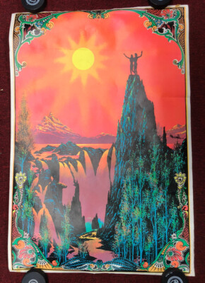 Vintage 1970's Black Light Poster Blacklight GARDEN OF EDEN By