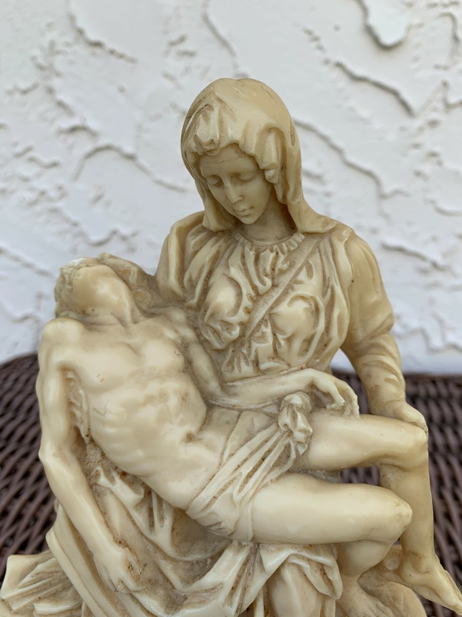 A Santini Classic Figure Sculptor Pieta Mary Holding Jesus Made in
