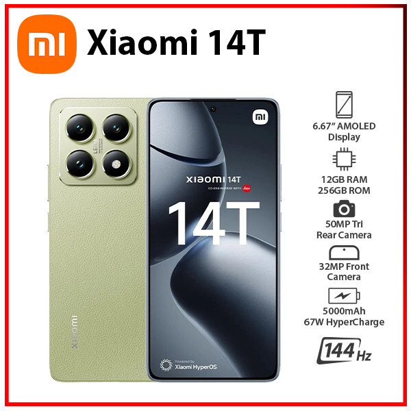 New) Xiaomi 14T 5G 12GB+256GB GREEN Dual SIM Unlocked Android Cell