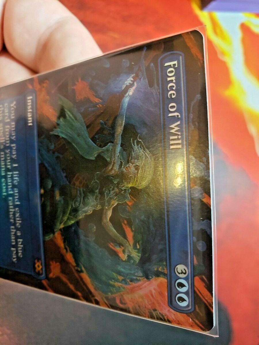 FOIL Mint MTG Force of Will Full Art Foil Box Topper Double