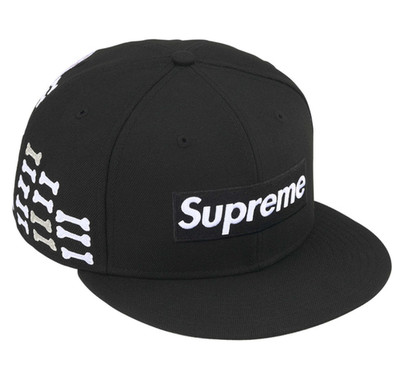 New Supreme Bones Box Logo New Era Black 7 3/8 | eBay