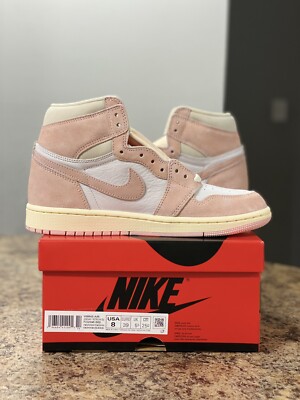 Jordan 1 Retro High OG 'Washed Pink' Size 8W / M 6.5 New Authentic
