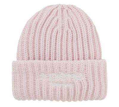 NEW Supreme Beanie Classic Logo Chunky Ribbed Pink FW24 | eBay