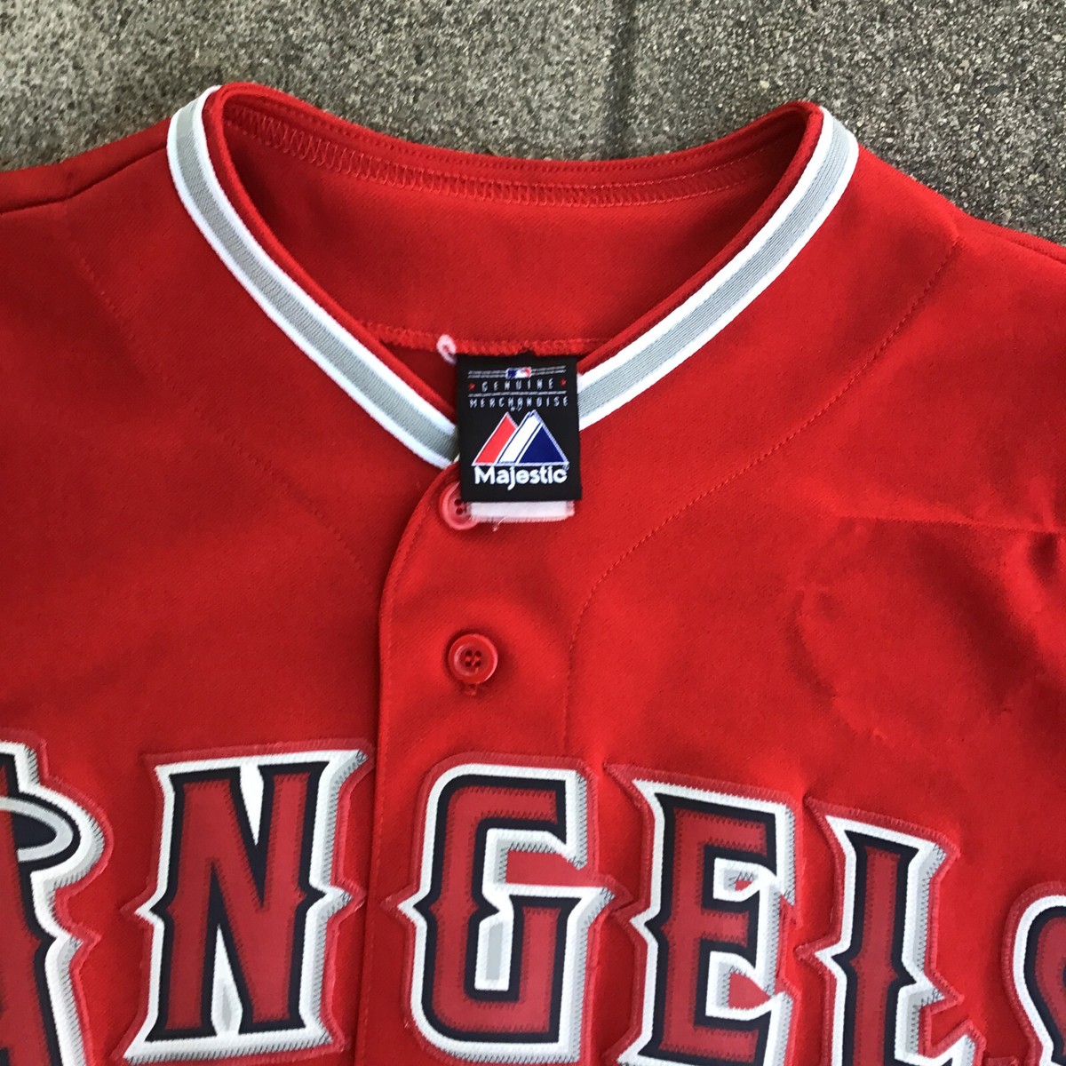 Majestic Los Angeles Angels Baseball Anaheim Red Jersey Men Small