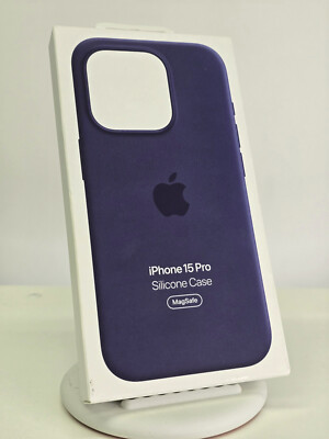 Genuine Apple iPhone 15 Pro Silicone Case w/Magsafe - Storm Blue