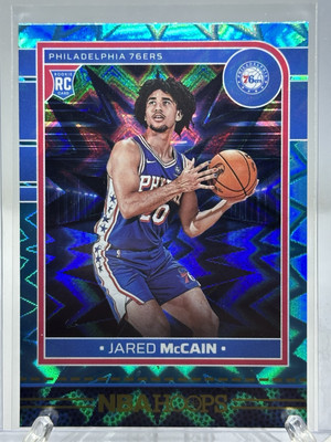 Jared McCain 2024-25 Panini NBA Hoops #246 Teal Explosion SP RC