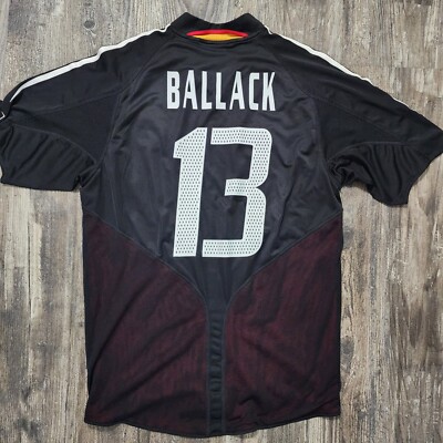 2004 Adidas Germany Away Soccer Jersey Michael Ballack Men L UEFA