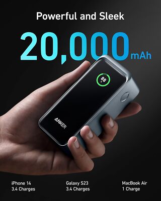 Anker Prime Power Bank 200W 20000mAh Portable Charger 3-Ports+100W