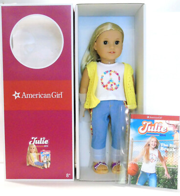 American Girl Doll Julie 1974 Meet Outfit Blonde Brown Eyes Book