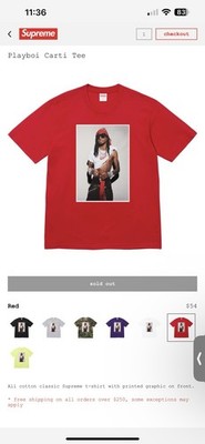 SIZE Medium Supreme Playboi Carti Tee 'Red' (FW25) - Read