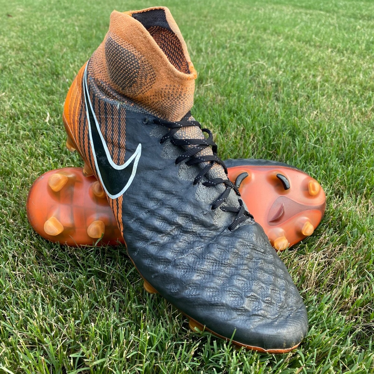 Nike Magista Obra 2 II Elite DF FG Mens Size 10.5 Orange Grey