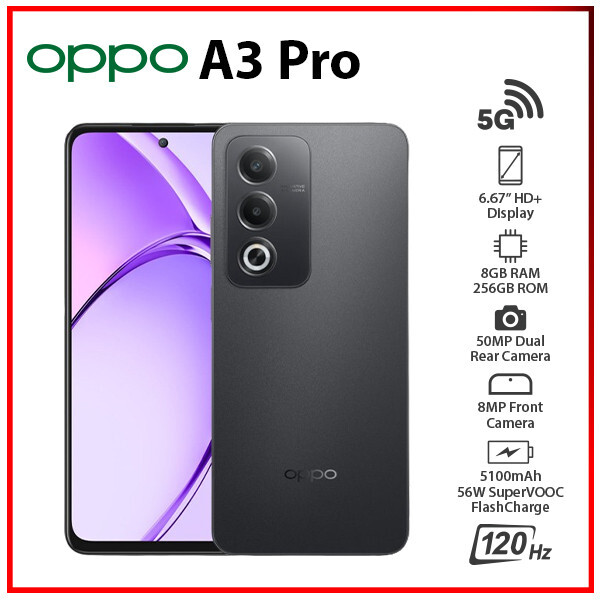OPPO A3 Pro 5G 8GB+256GB BLACK Unlocked Dual SIM Global Android