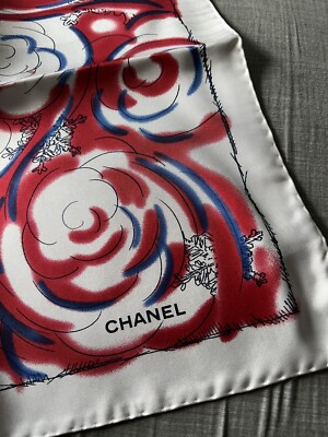 Chanel VIP Gift Large Silk Scarf Polar Bear Camellia - NEW WITH