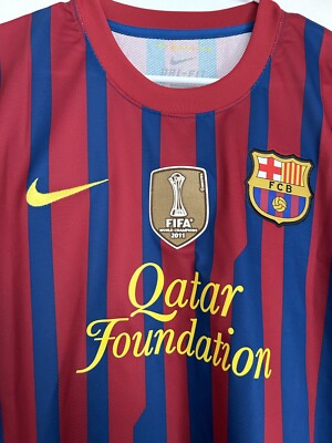 PLAYER ISSUE BARCELONA 2011/2012 NIKE HOME FOOTBALL L JERSEY UCL