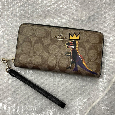 COACH x Jean Michel Basquiat Long Wallet Beige Signature