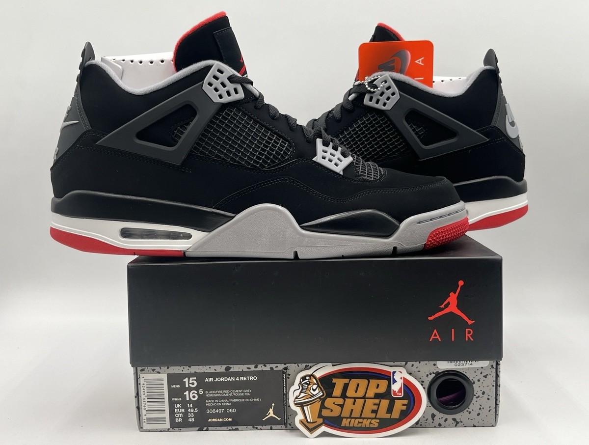 DS New Nike Air Jordan Retro 4 Bred OG 2019 Size 15 Authentic