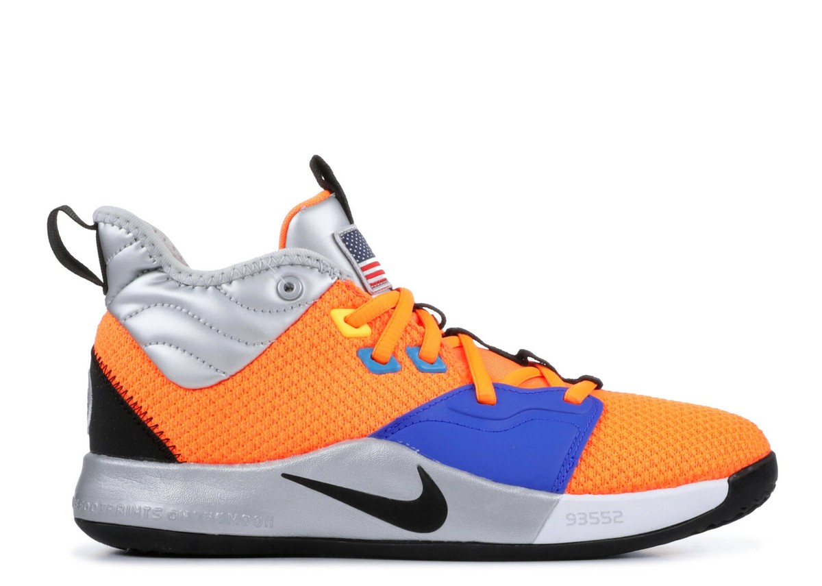 Nike PG 3 NASA GS QS 6.5Y Orange Black Silver MultiColor Paul