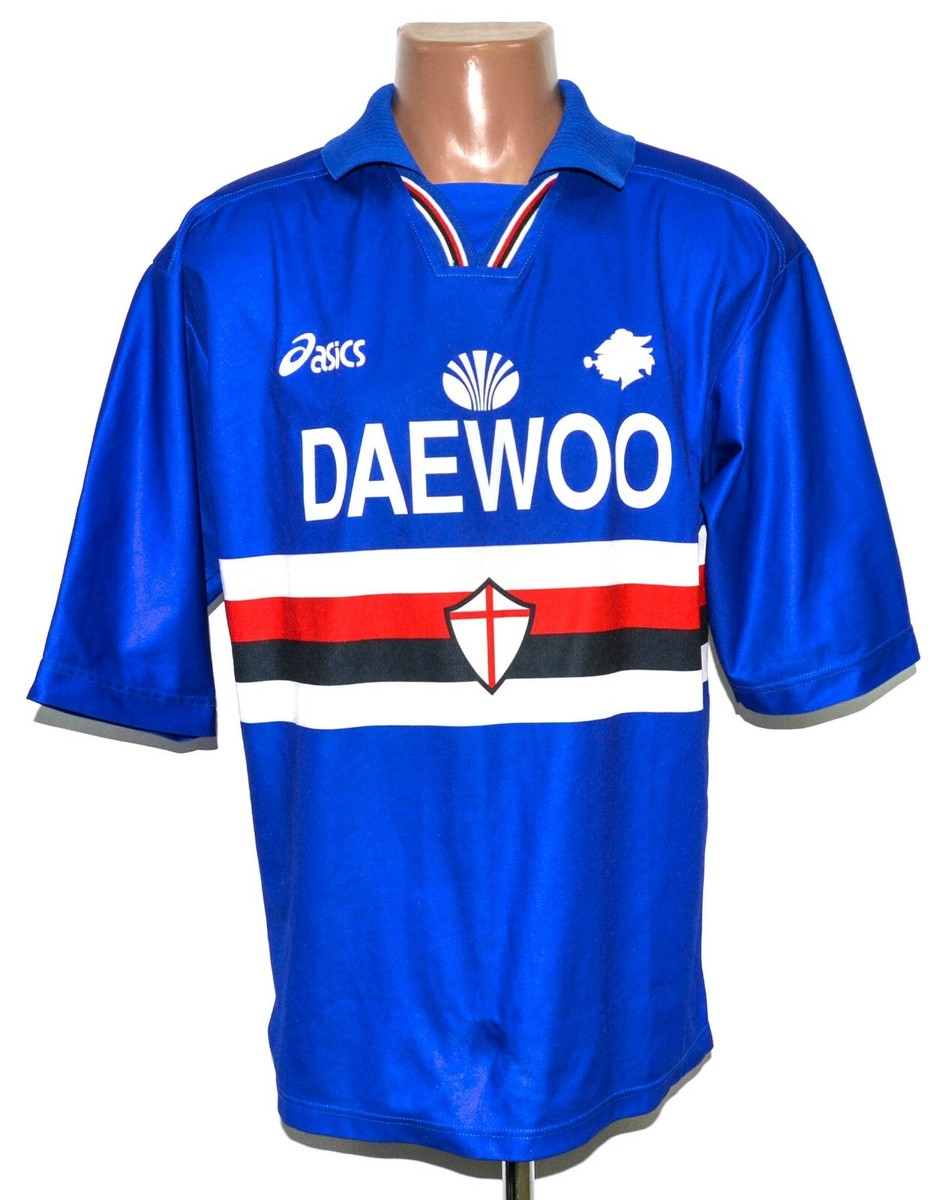 SAMPDORIA ITALY 1997/1998 HOME FOOTBALL SHIRT ASICS SIZE L ADULT