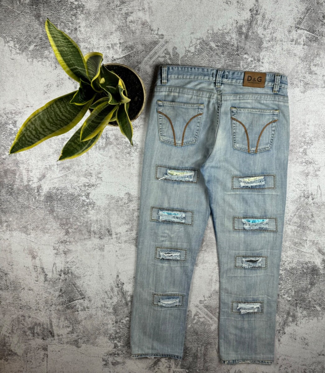 Dolce & Gabbana Men's D&G Patchwork Distressed Y2K Streetwear