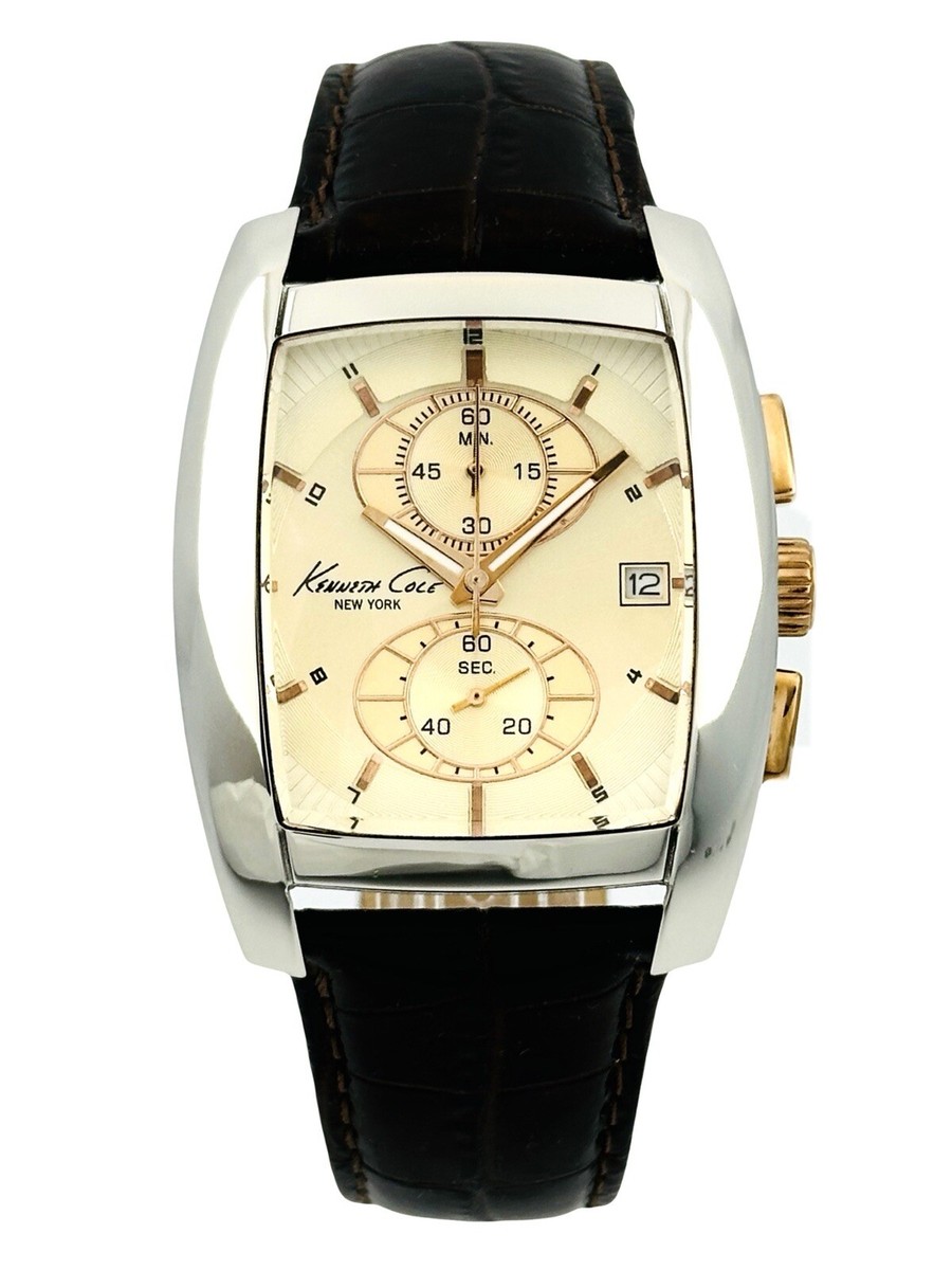 Kenneth Cole KC1523 Barrel Shape Bicolour Chronograph Brown