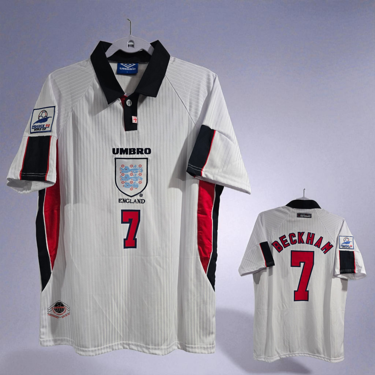 ENGLAND HOME - World Cup 98'' - Football Soccer - BECKHAM#7