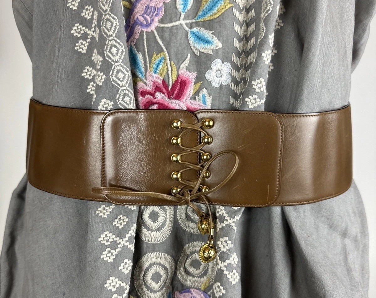Old CELINE Wide Buckle Large Belt sz.S