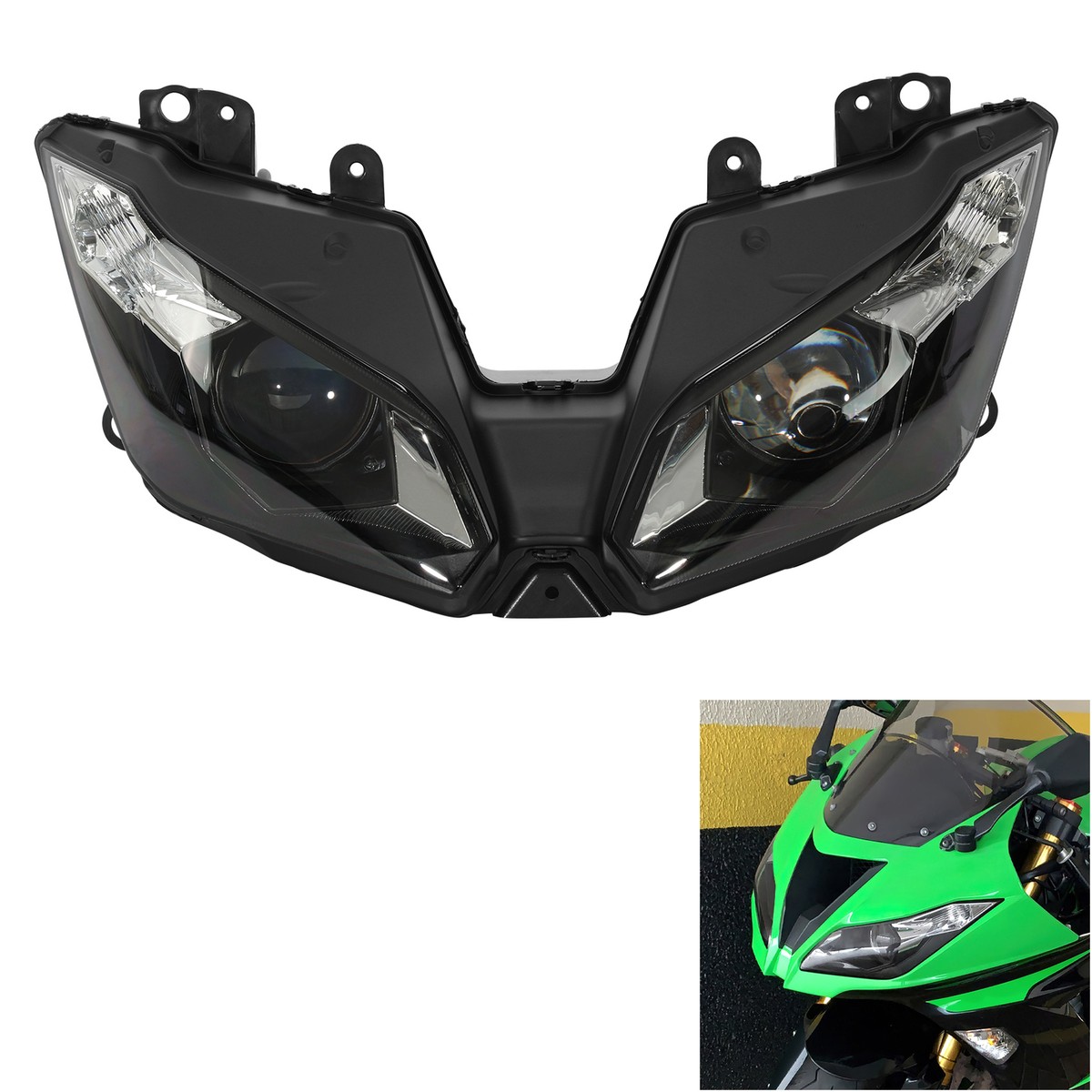 Headlight Assembly Fit For Kawasaki Ninja ZX6R 2013 2014 2015 2016