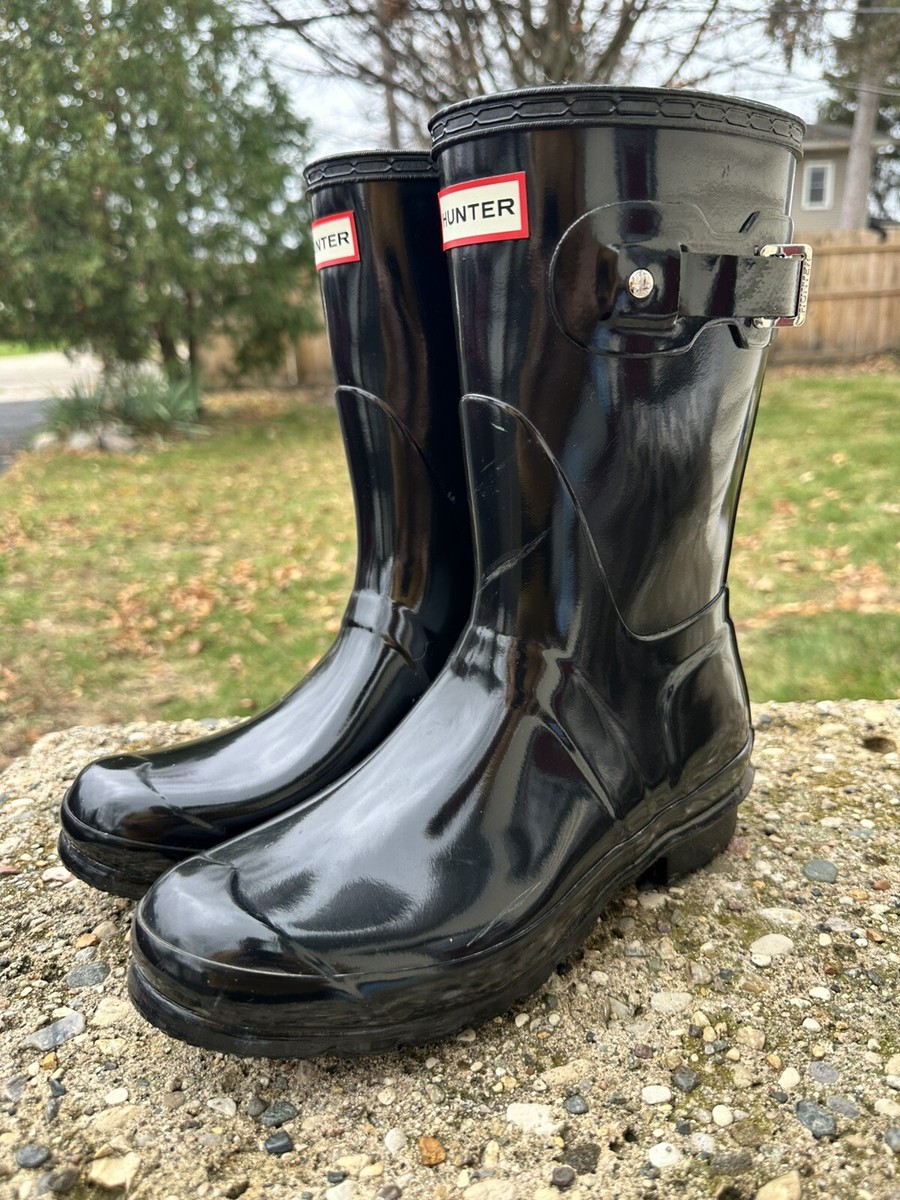 レインブーツ HUNTER ダークグリーン 長靴 バックル付き HUNTER 長靴