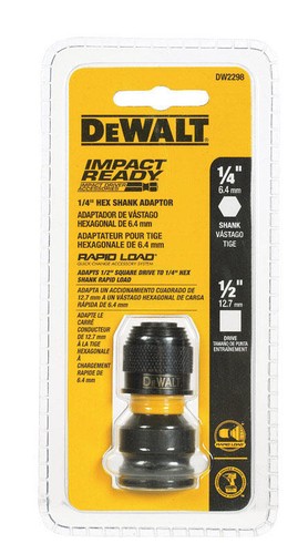DEWALT DW2298 1/2-Inch Square to 1/4-Inch Adaptor Hex Rapid Load
