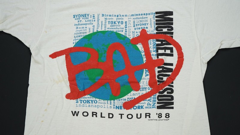 Rare Vintage Michael Jackson Bad 1988 World Tour T Shirt 80s Pop