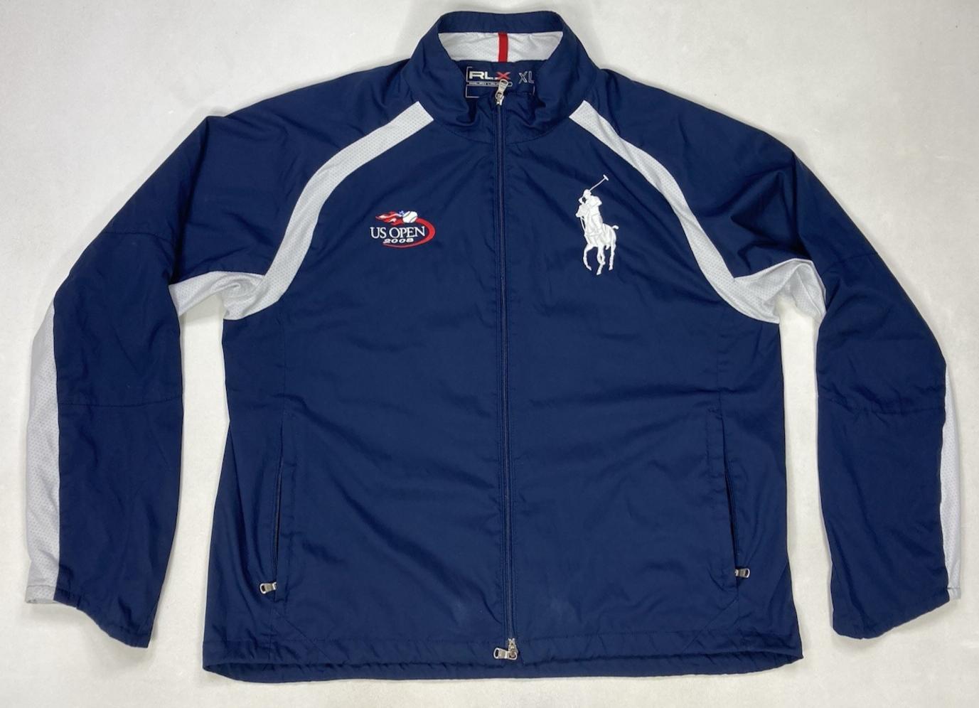 VINTAGE RLX Ralph Lauren US Open 2008 Tennis Jacket Men XL Blue